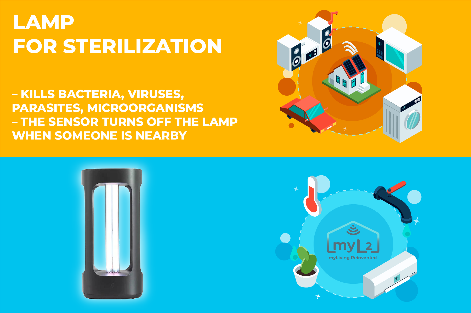 Smart Wi-Fi UV-C lamp for sterilization